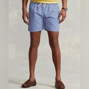 Men’s Polo Ralph Lauren Traveler Classic Gingham Swim Trunks